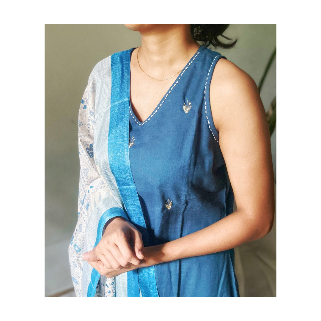 Blue basics -Kurtha set