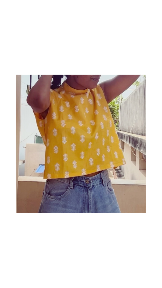 Yellow Turtleneck Top
